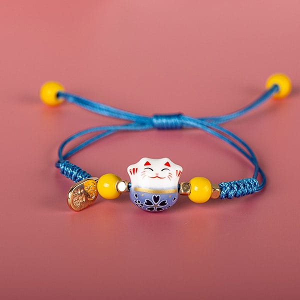 Bracelet japonais chance Chat Maneki Couleur 1