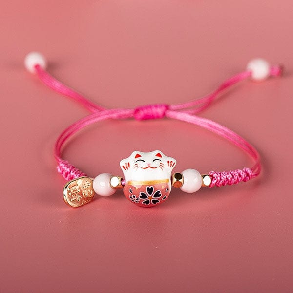 Bracelet japonais chance Chat Maneki Couleur 2