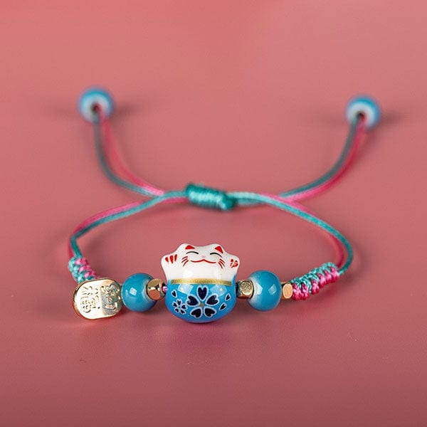 Bracelet japonais chance Chat Maneki Couleur 4