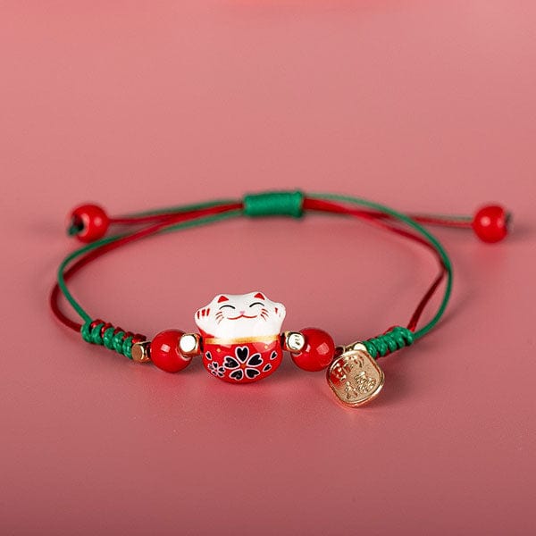 Bracelet japonais chance Chat Maneki Couleur 5