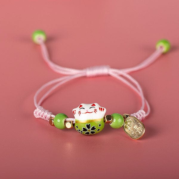 Bracelet japonais chance Chat Maneki Couleur 6