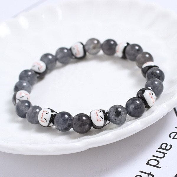 Bracelet perles japonais Gris