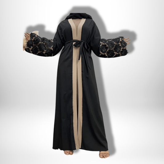 Kimono abaya à manches transparentes Noir / S