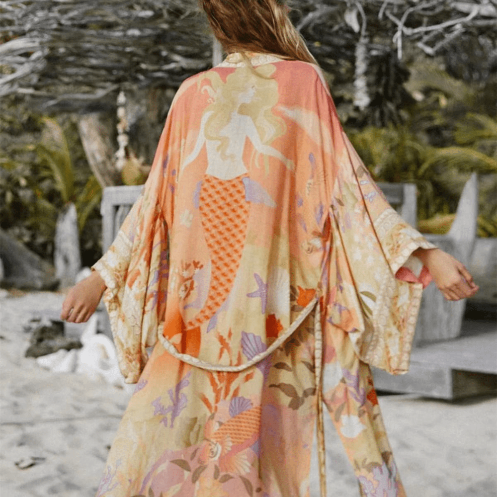 Kimono de plage Orange