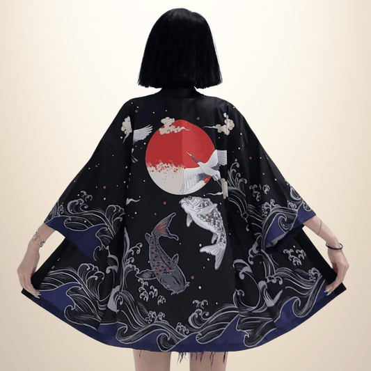 Kimono japonais femme BlackFish Noir / Taille Unique