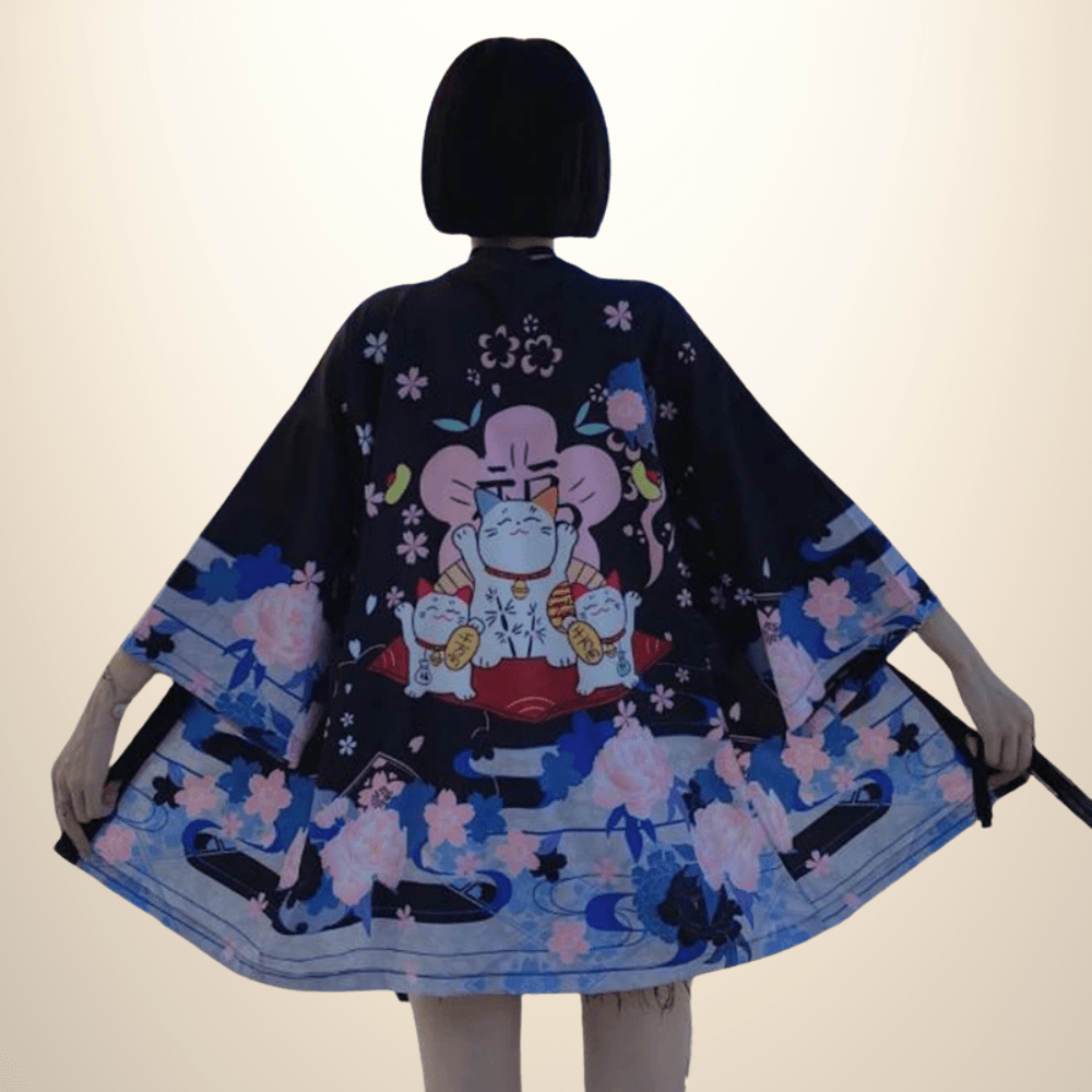 Kimono japonais femme CatKingdom Noir / Taille Unique