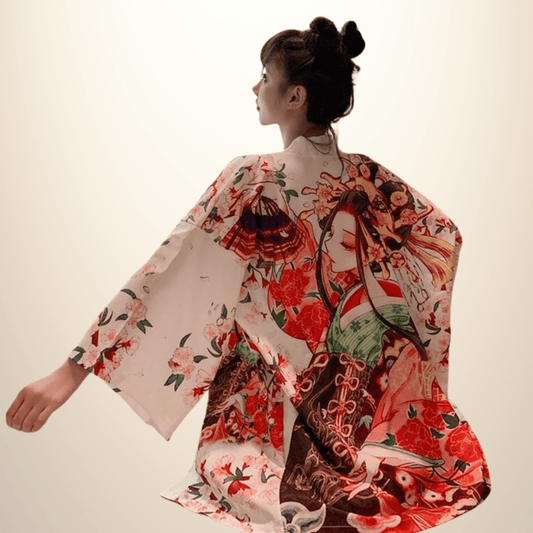 Kimono japonais femme Rare Blanc / Taille Unique