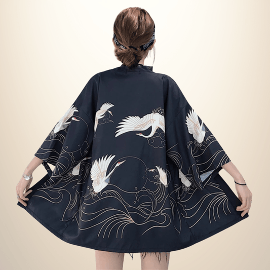 Kimono japonais femme Unique Noir / Taille Unique