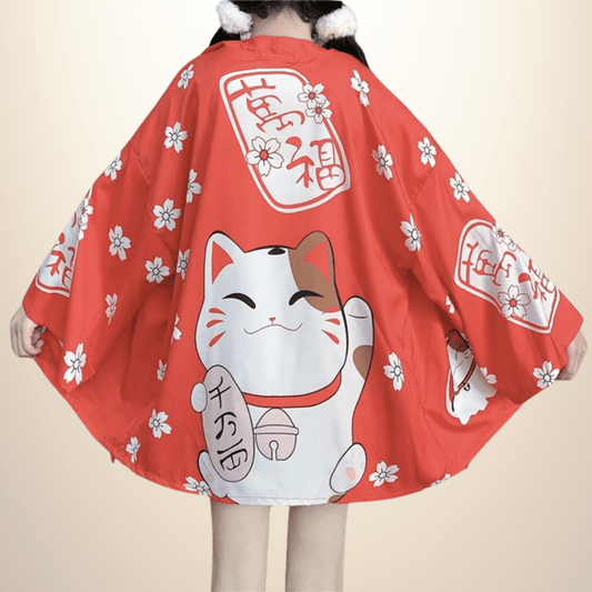 Kimono japonais femme WhiteCat Rouge / Taille Unique