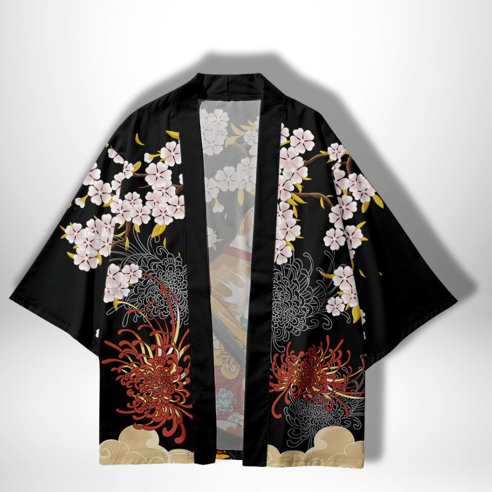 Kimono japonais illustration chat