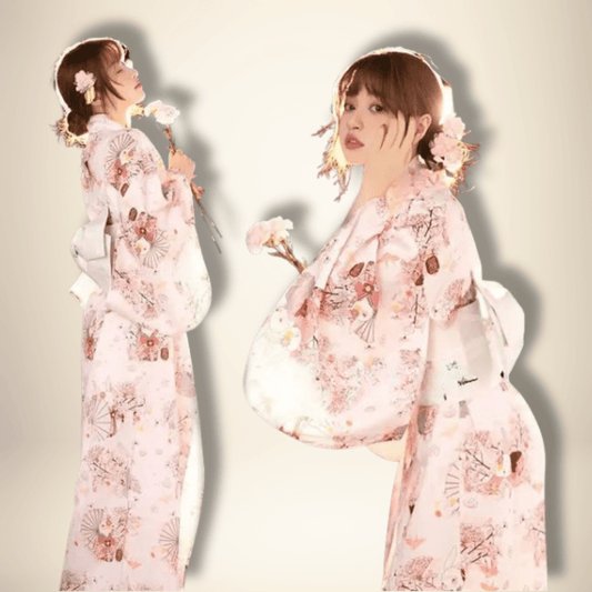 Kimono traditionnel japonais femme Romantic Rose / Taille Unique