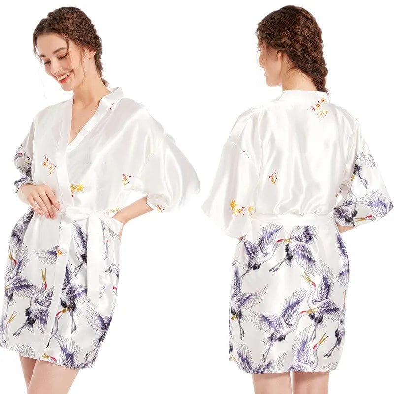 Peignoir kimono blanc femme Blanc / S