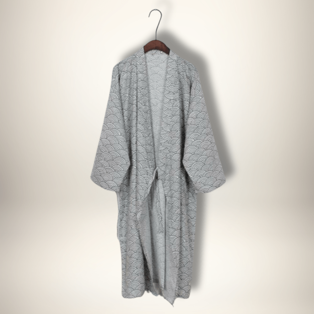 Peignoir kimono homme Waves Gris clair / M