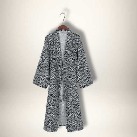 Peignoir kimono homme Waves Gris foncé / M