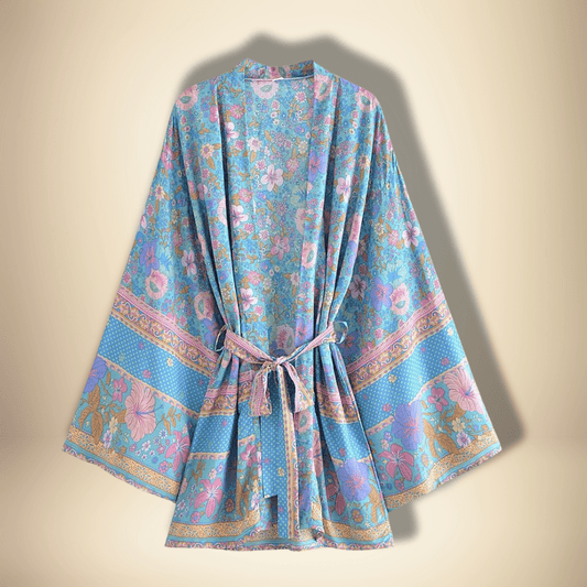 Robe Kimono bleue Bleu / S