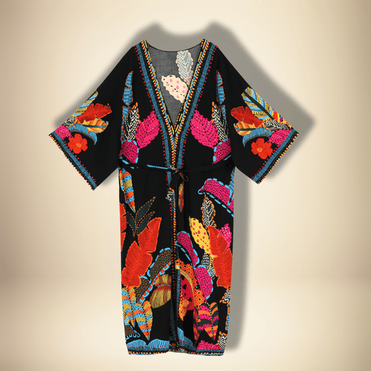 Robe Kimono courte fleurie Tropic / Taille Unique