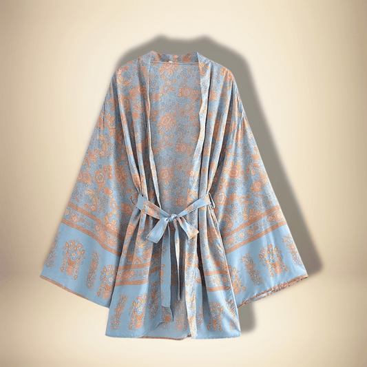 Robe Kimono Couture Bleu Clair / S