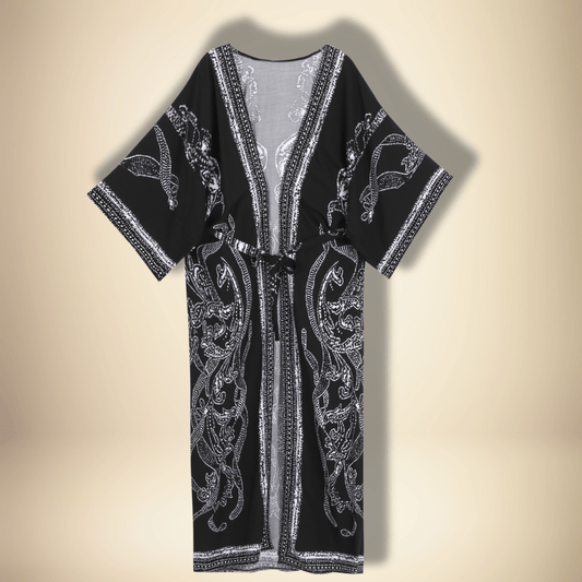 Robe Kimono pour femme ronde Noir / Taille Unique