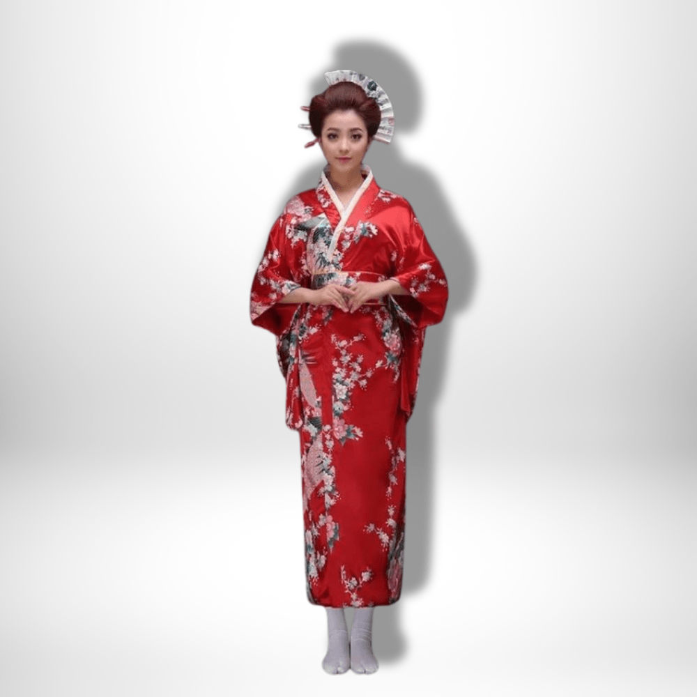 Robe Kimono traditionnelle japonaise pour femme Rouge / Taille Unique