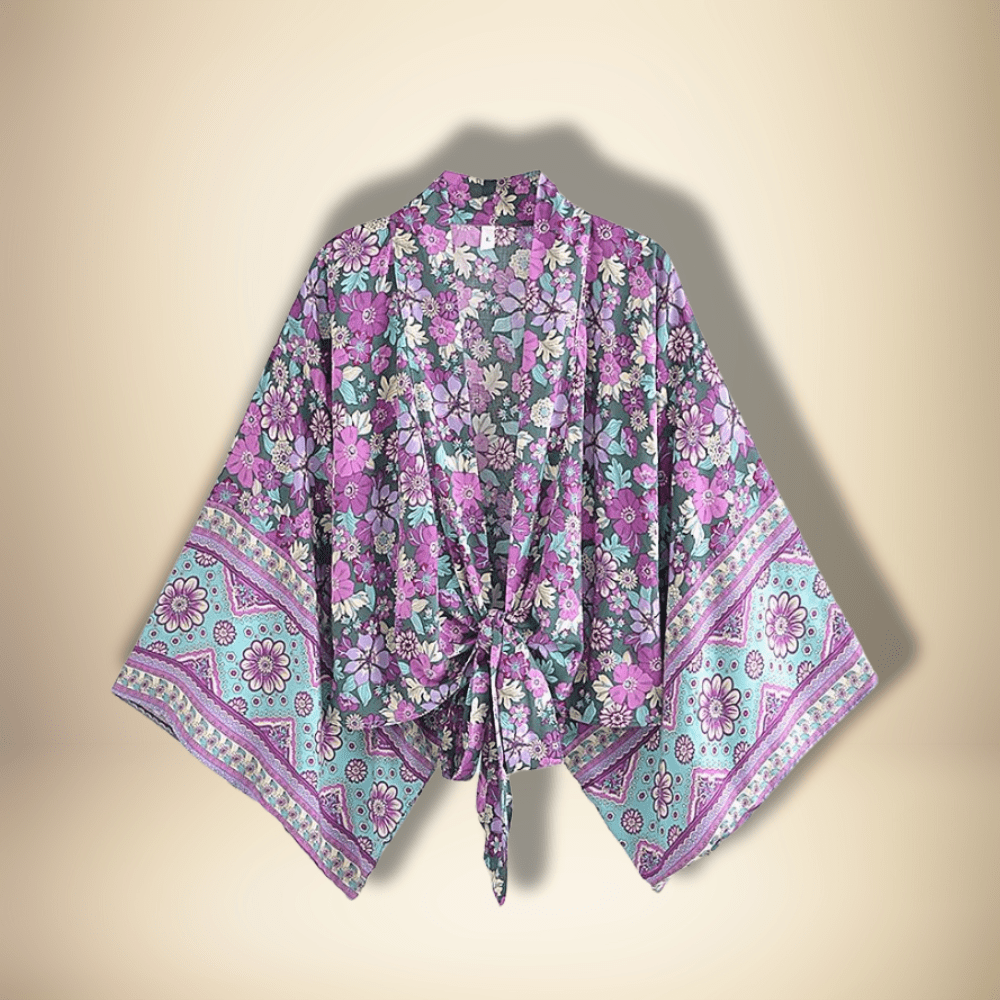 Veste kimono femme courte Violet Clair / S