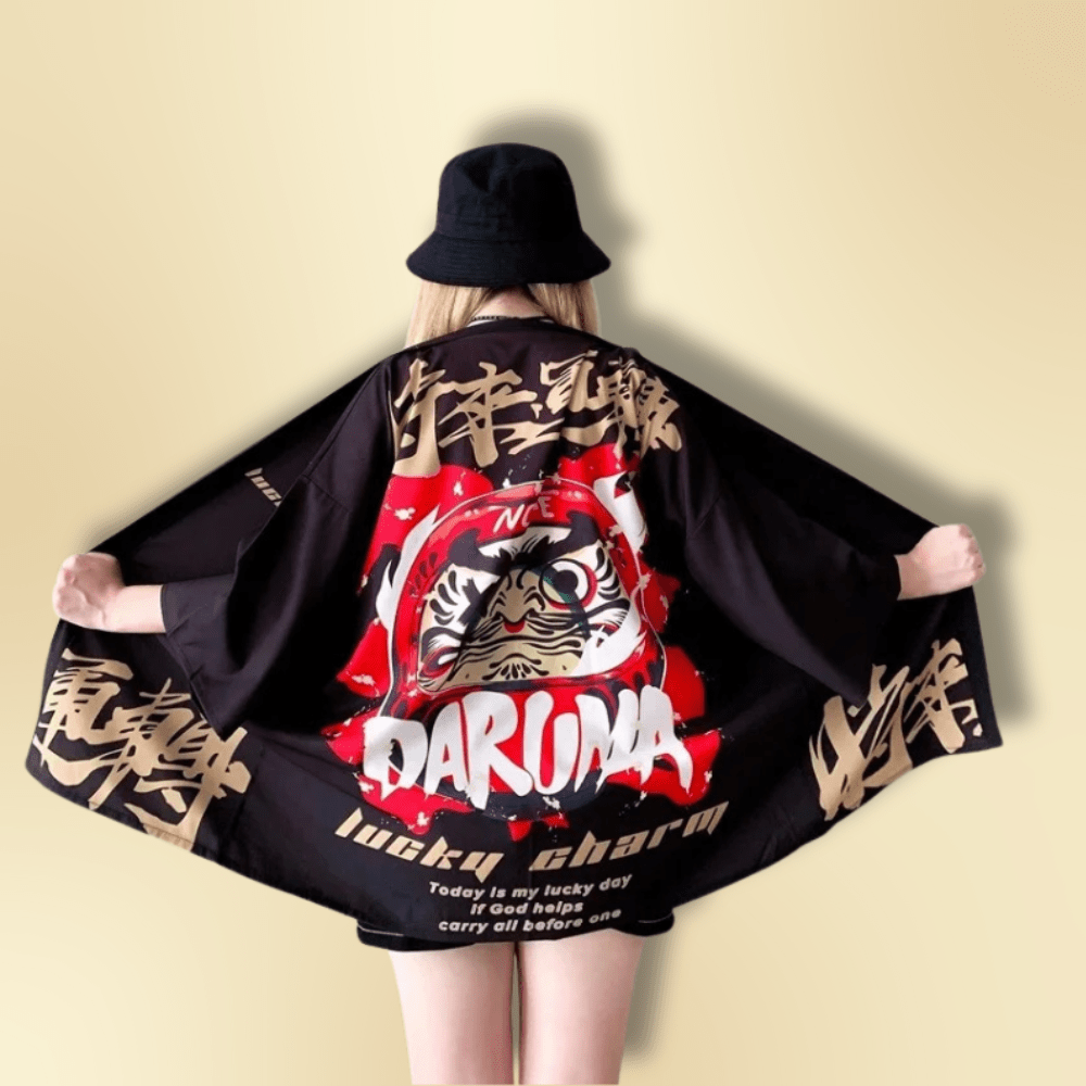 Veste kimono femme Daruma Noir / XXS