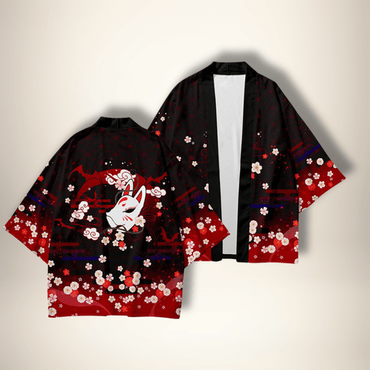 Veste kimono WhiteCat Noir/Rouge / M